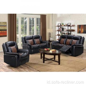 Furnitur rumah modern kulit sofa reclining set